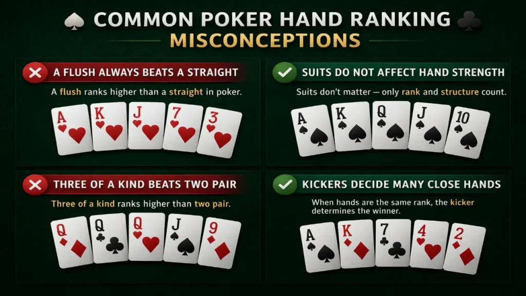 Poker Hand Rankings Misconceptions